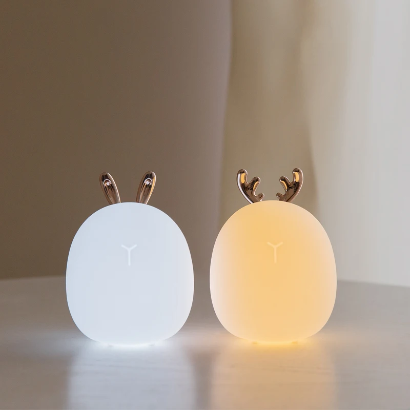 Baby Nursery Egg Light - Led Carton Deer Rabbit Silicone Night