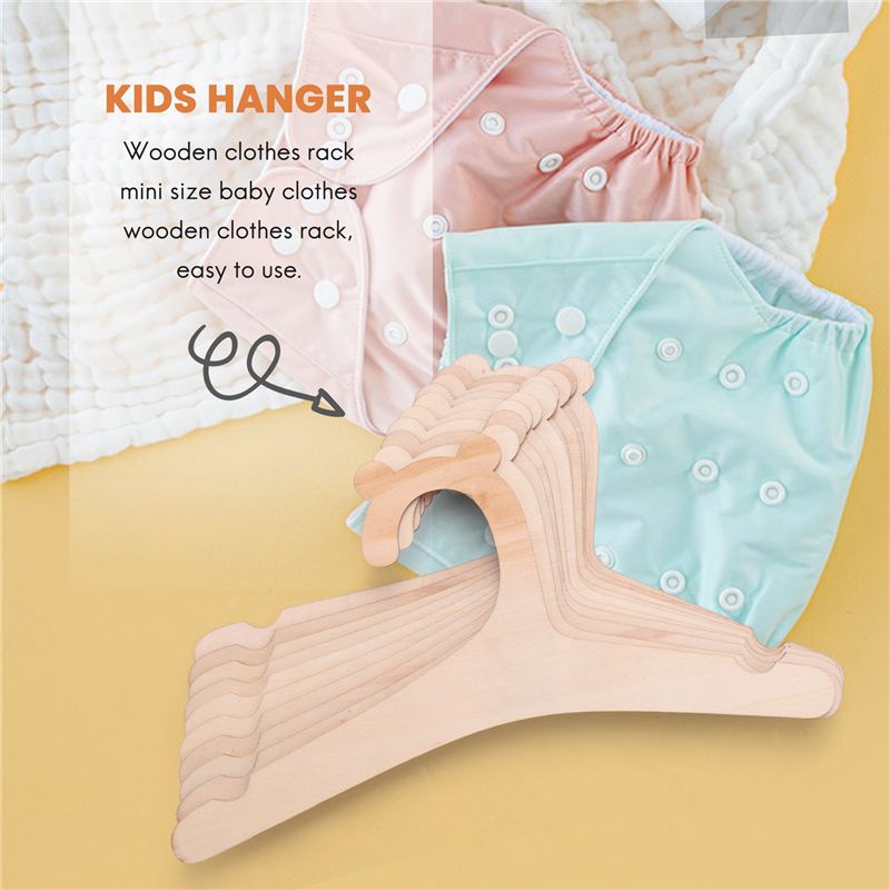 Baby Nursery Hangers - A04G-10 Pcs Wooden Hanger For Baby