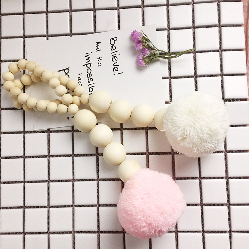 Baby Nursery Garland - Wooden Beads Tassel Ball Garland Wall