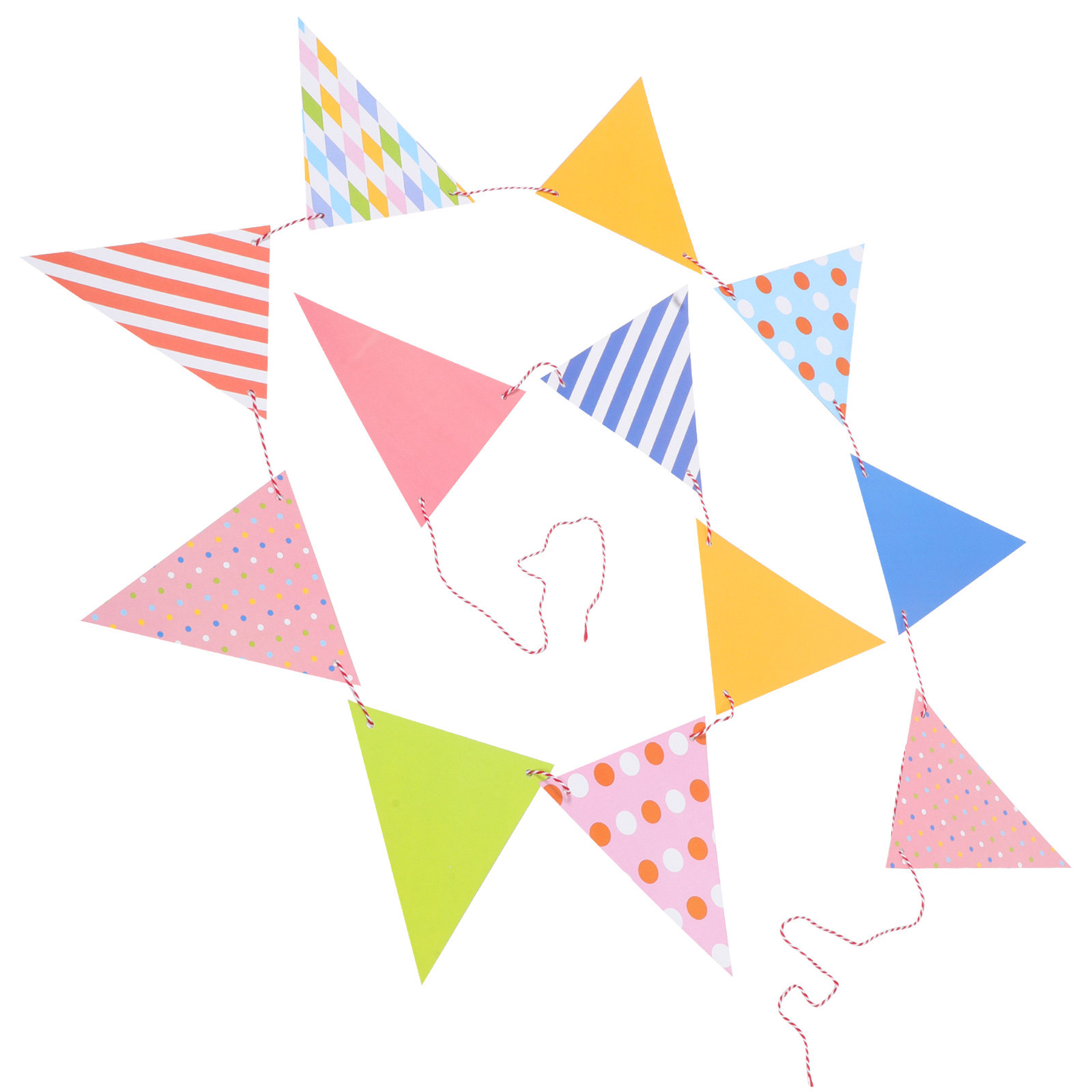 Baby Nursery Garland - Easy Install Triangle Paper Flag Garland