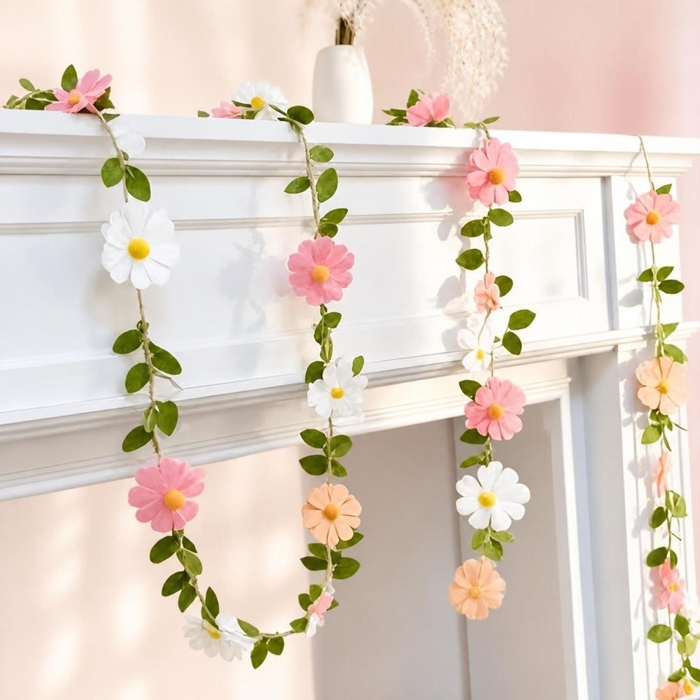 Baby Nursery Garland - 200CM Felt Daisy Banner Felt Daisy