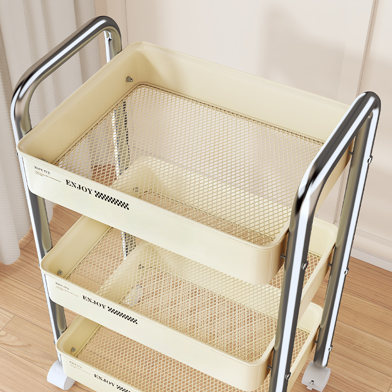 Baby Nursery Bookcase - Multifunctional Rolling Cart Storage Organizer for