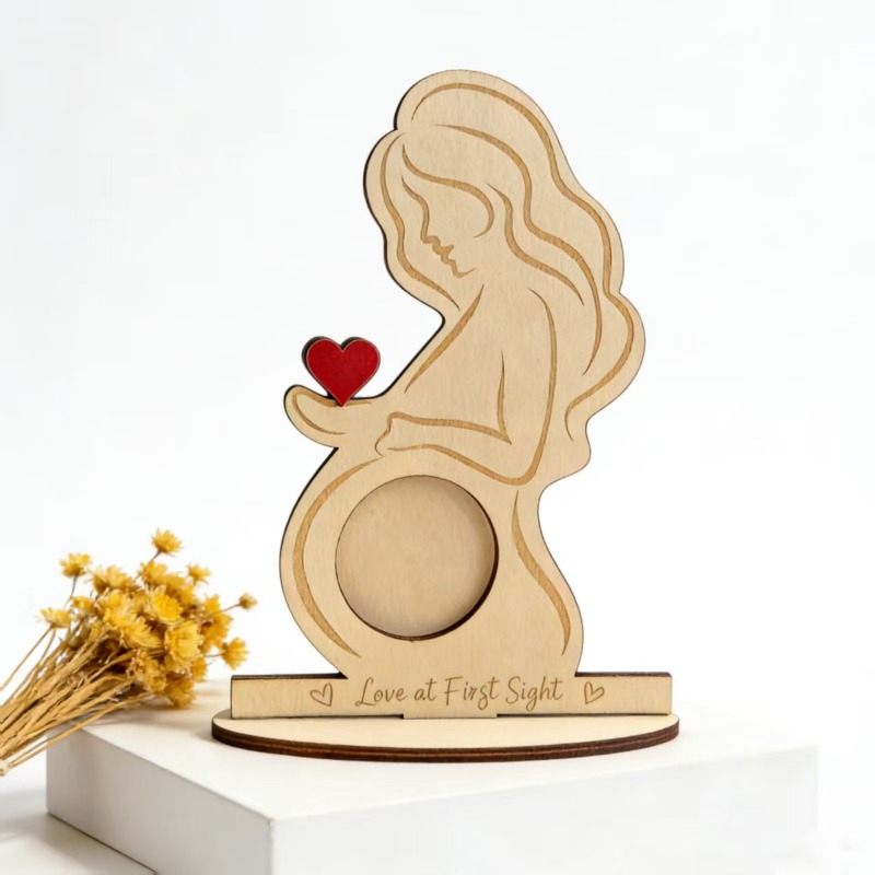 Baby Nursery Keepsake - Personalized Baby Photo Wooden Frame Unique