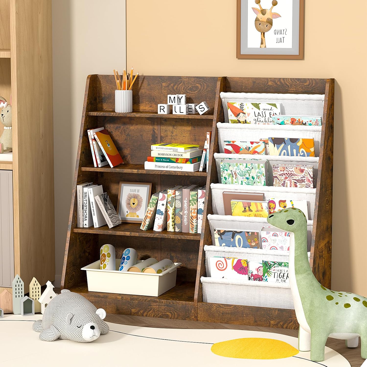 Baby Nursery Bookcase - HedoAjim Kids Bookshelf for Bedroom Toddler