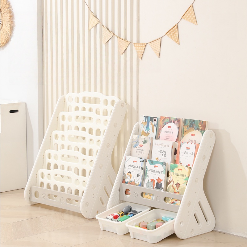 Baby Nursery Bookcase - Children's Bookshelf Storage Rack 2-In-1 Toy