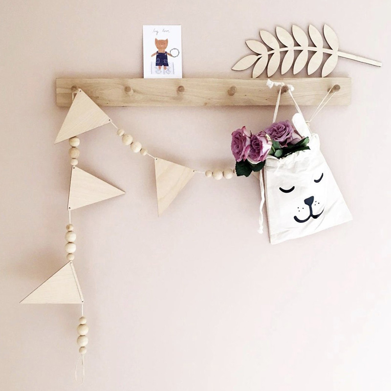 Baby Nursery Garland - Baby Room Garland Wooden Triangle Flag