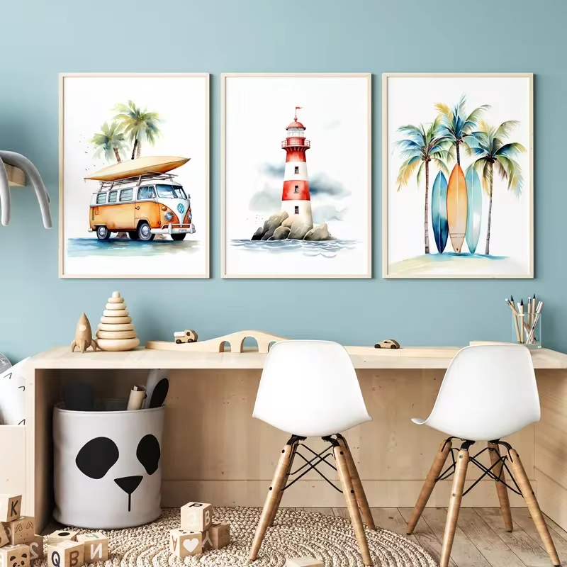 Surf Ocean Themed Nursery Beac - Baby Nursery Ocean 评论和价格