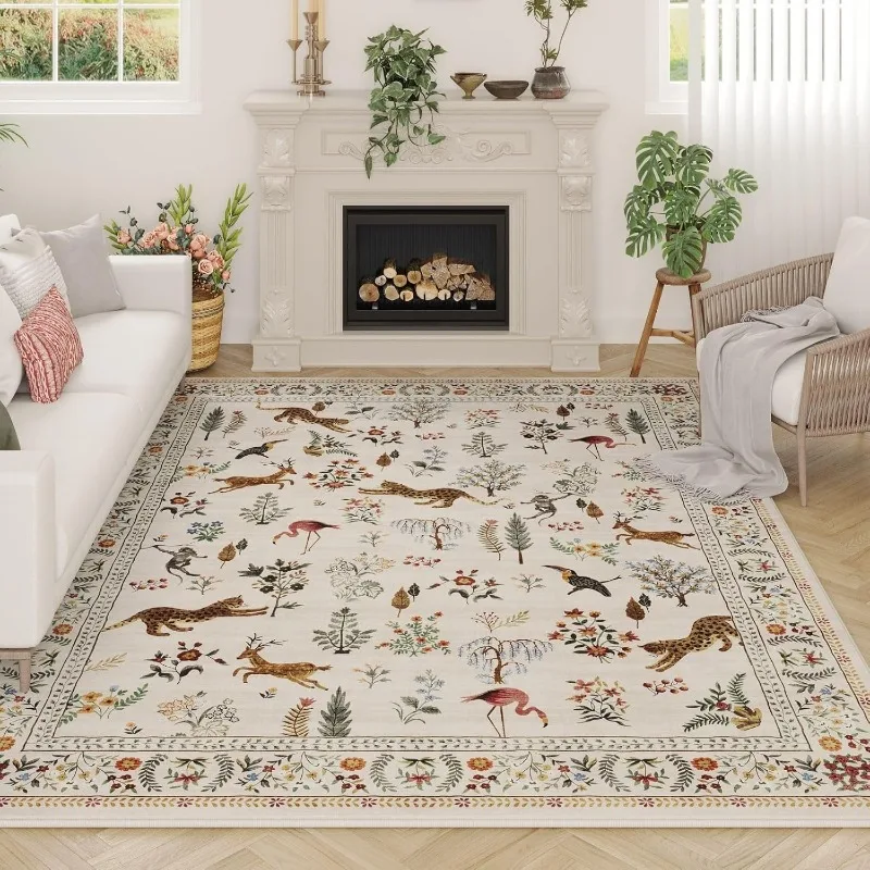 Carpet for Living Room Floral  - Soft Rug Nursery 评论和价格
