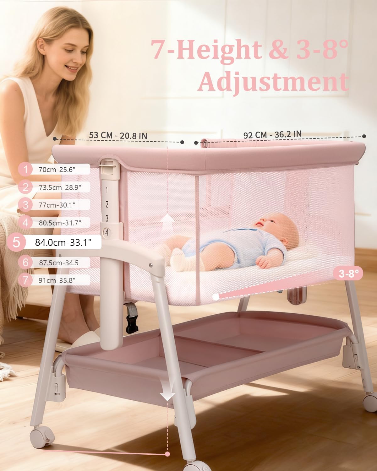 3 In 1 Baby Bassinet Newborn B - Bassinet Bedside Sleeper 评论和价格