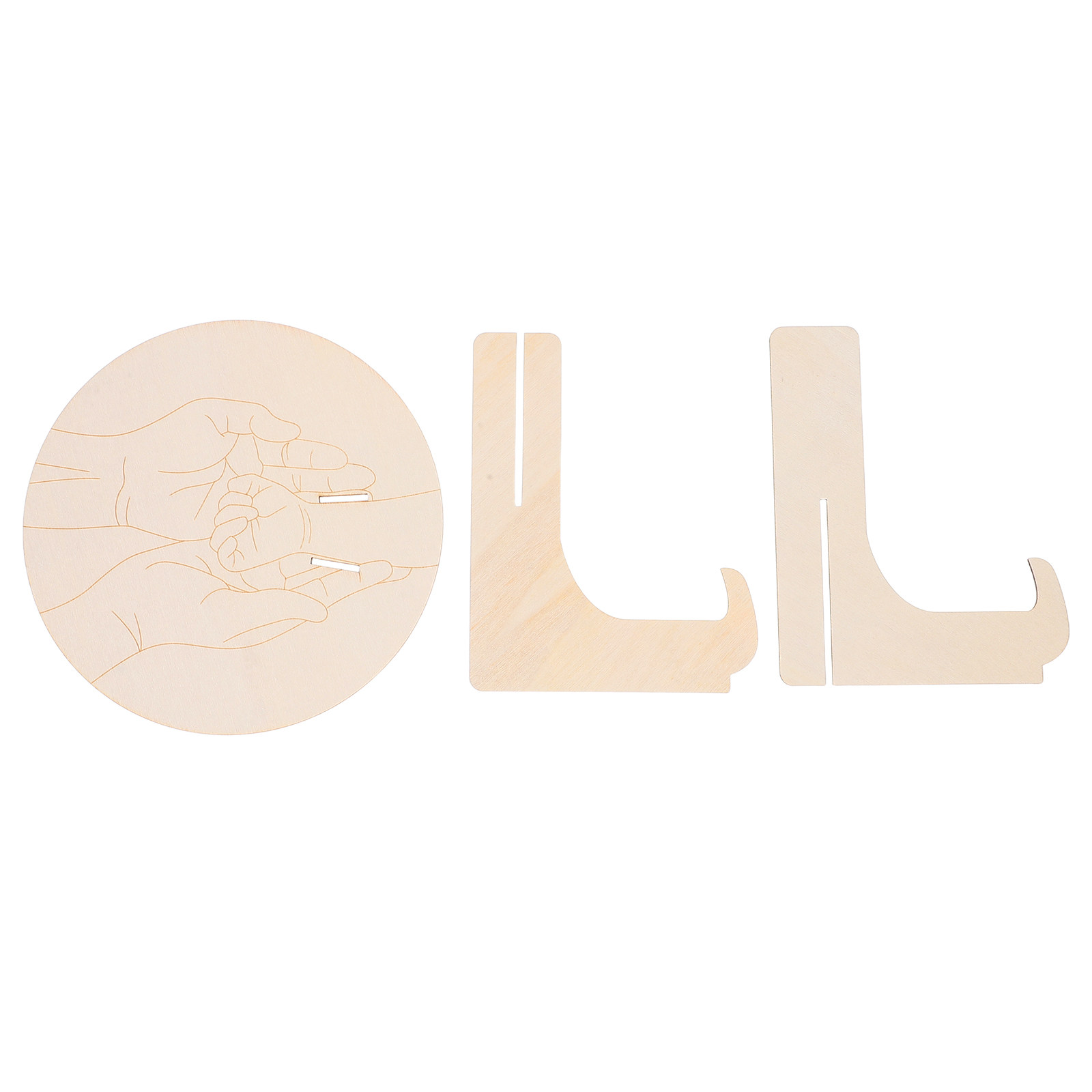 1Set Engraved Round Wooden Bab - Baby Nursery Keepsake 评论和价格