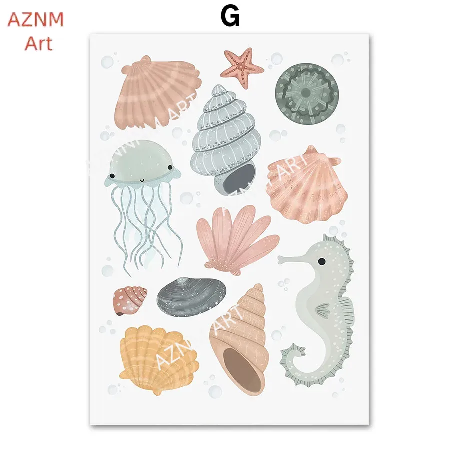 Under the Sea Nursery Wall Art - Baby Nursery Under The Sea 评论和价格