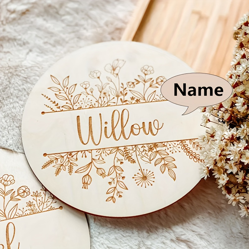 Personalized Floral Engraved N - Baby Nursery Name Sign 评论和价格
