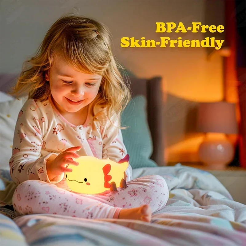Cute Axolotl Night Light Silic - Baby Nursery Egg Light 评论和价格