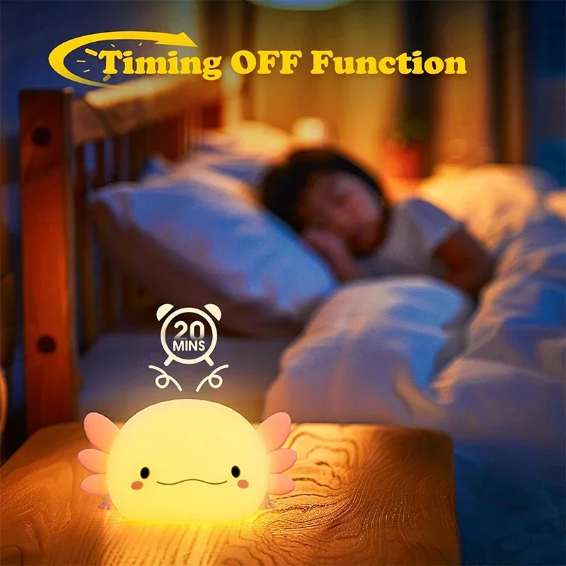 Cute Axolotl Night Light Silic - Baby Nursery Egg Light 评论和价格