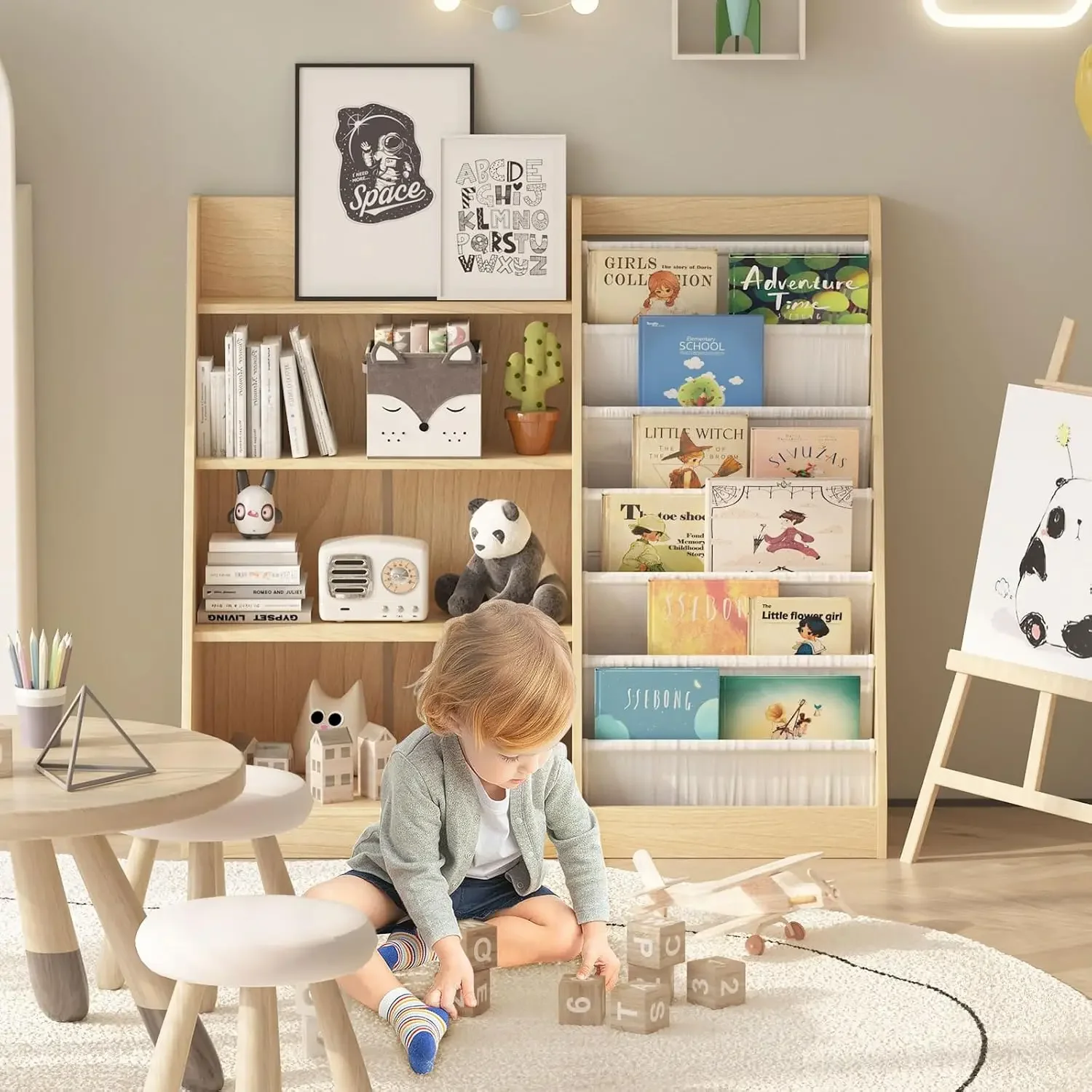 4 Tier Kids Bookshelf Baby Tod - Baby Nursery Bookcase 评论和价格