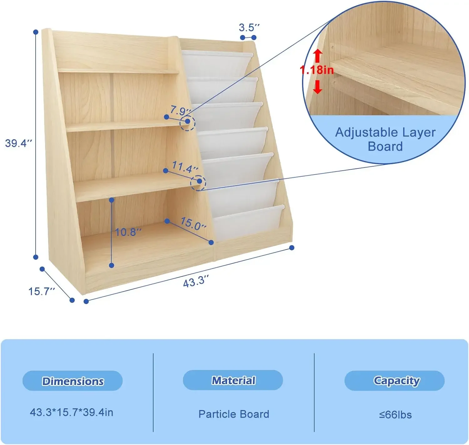 4 Tier Kids Bookshelf Baby Tod - Baby Nursery Bookcase 评论和价格