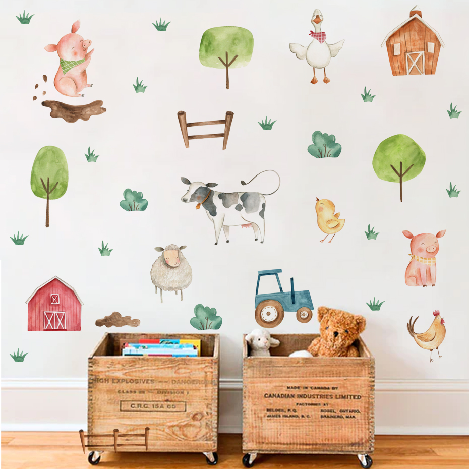 Boho Watercolor Cute Farm Anim - Baby Nursery Package 评论和价格