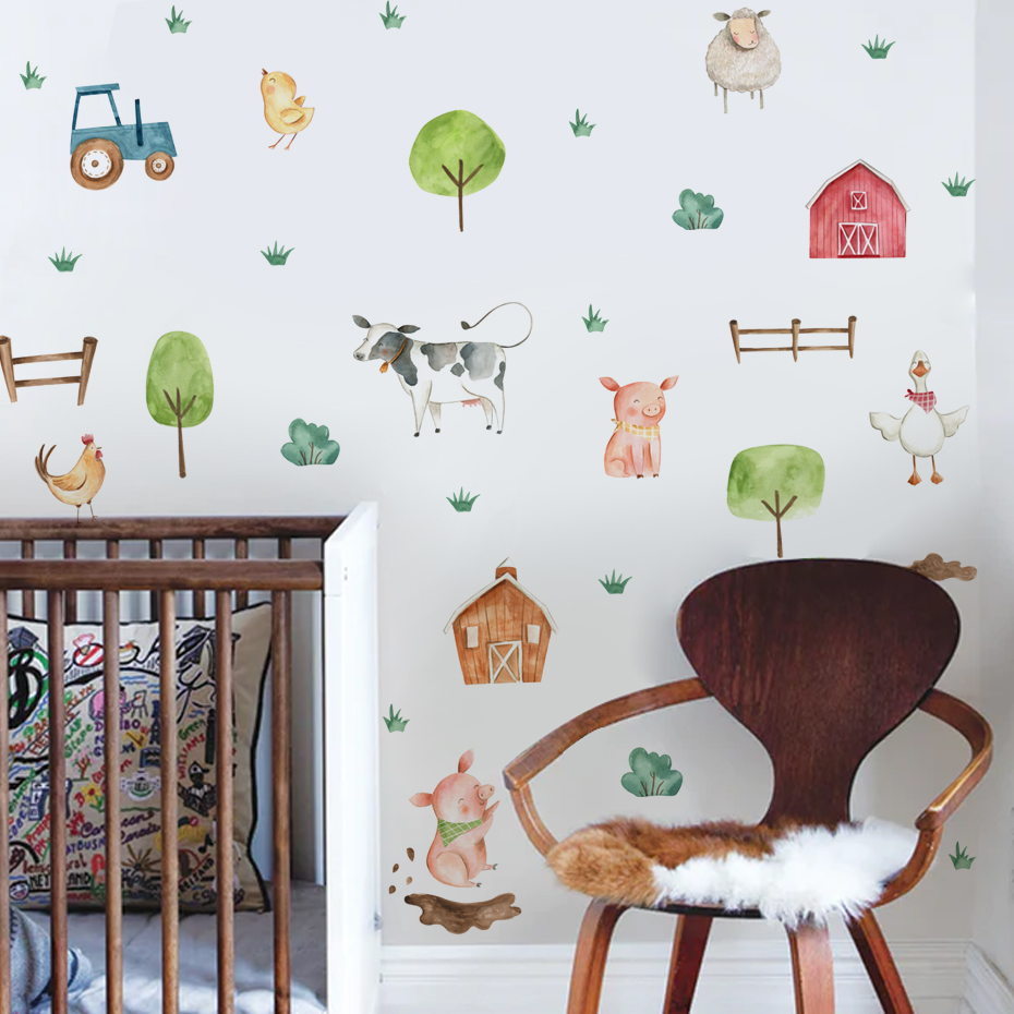 Boho Watercolor Cute Farm Anim - Baby Nursery Package 评论和价格
