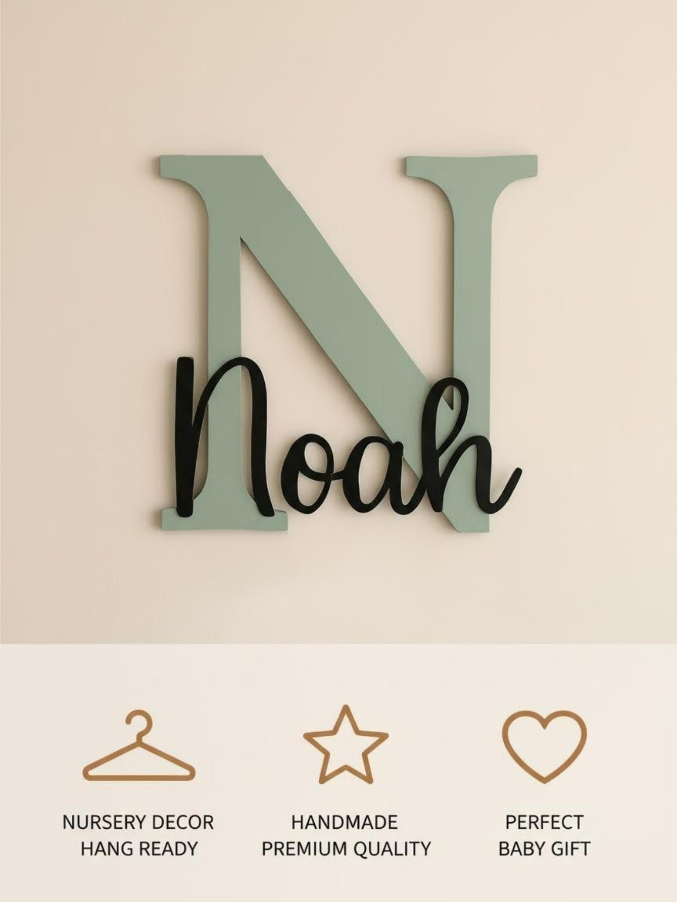 Custom Name Cloud Shaped Woode - Baby Nursery Name Sign 评论和价格