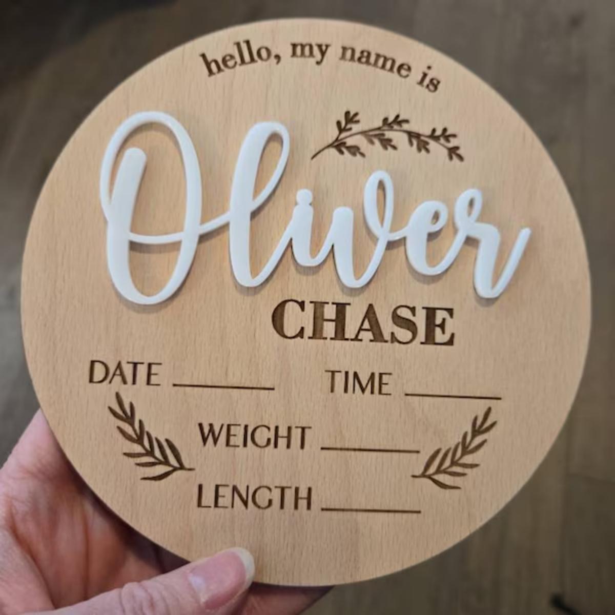 1Pc Custom Baby Announcement S - Baby Nursery Name Sign 评论和价格