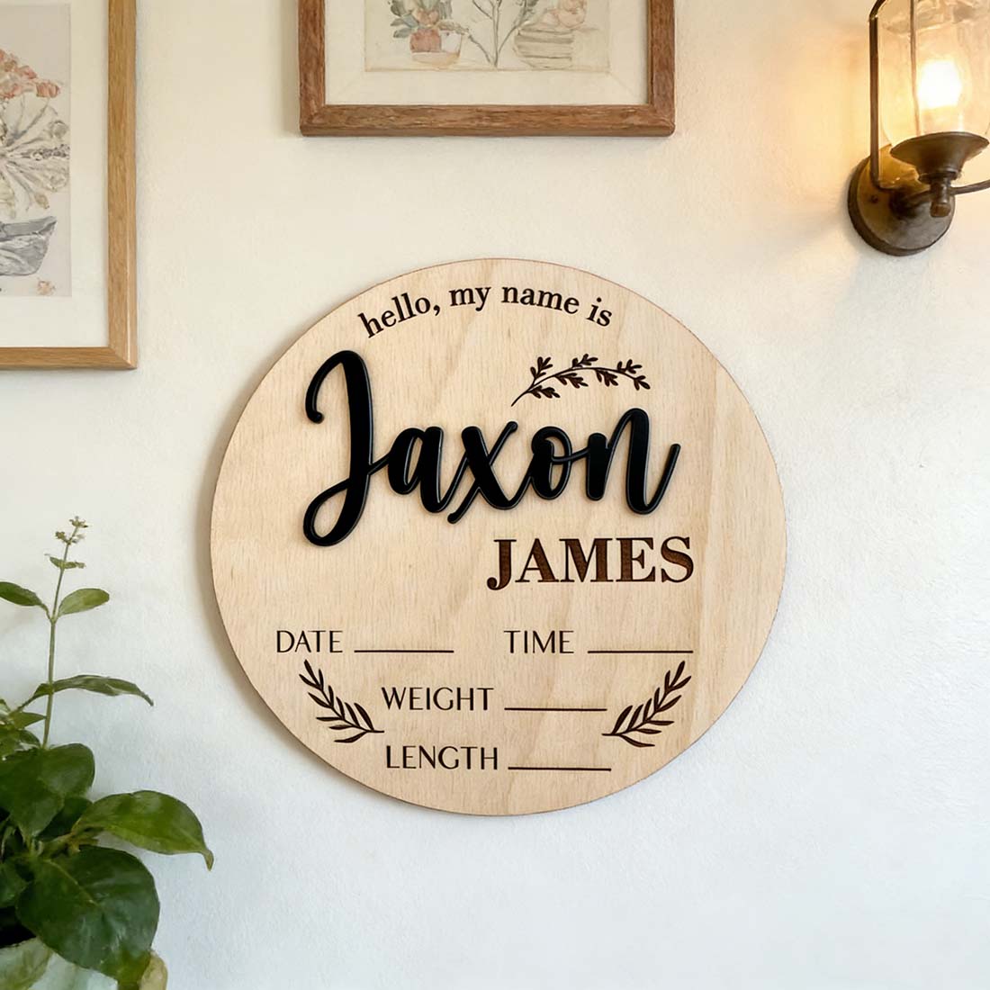 1Pc Custom Baby Announcement S - Baby Nursery Name Sign 评论和价格