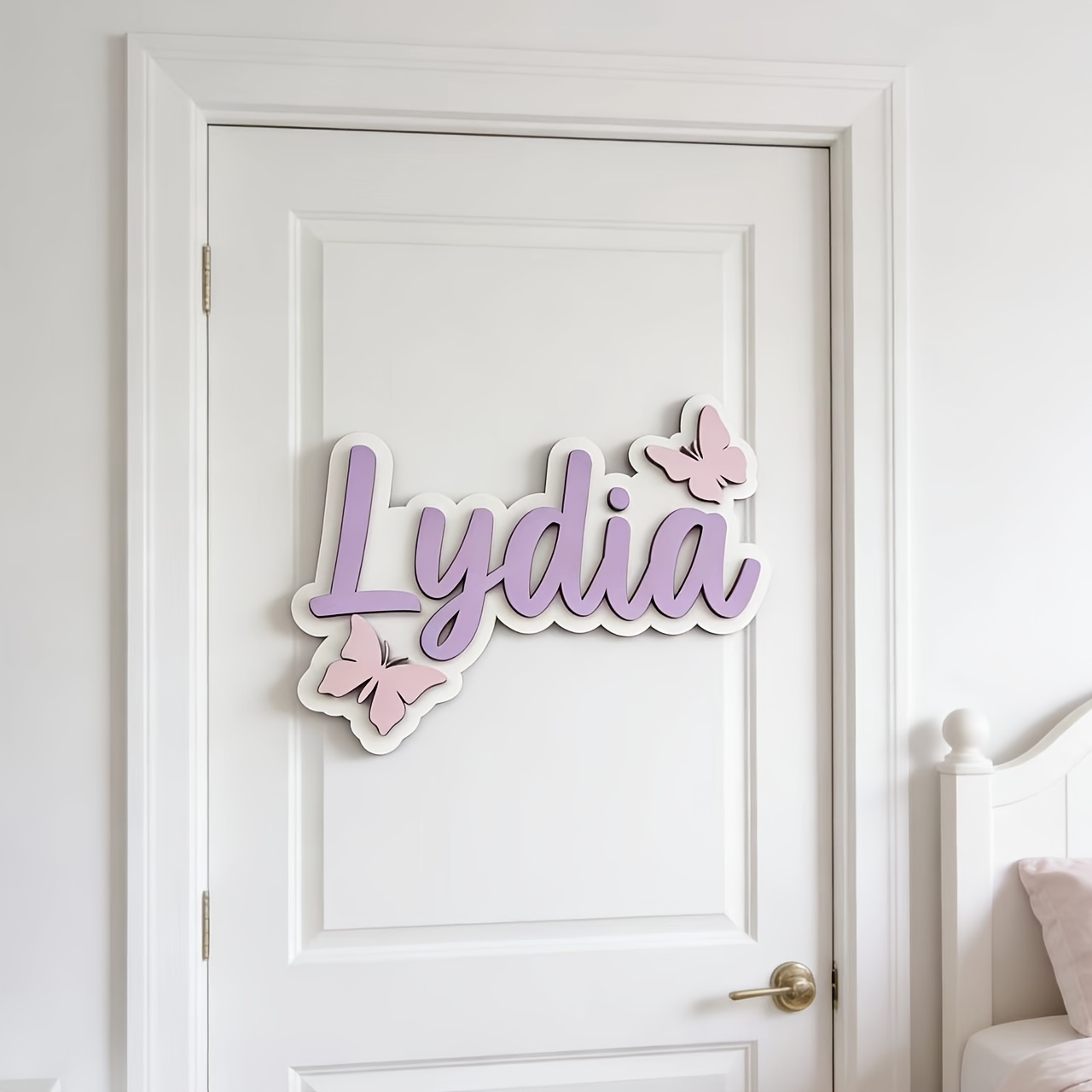 Personalized Blue & Pink Butte - Baby Nursery Name Sign 评论和价格