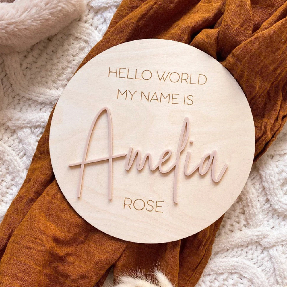 Personalised Wooden Hello Worl - Baby Nursery Name Sign 评论和价格