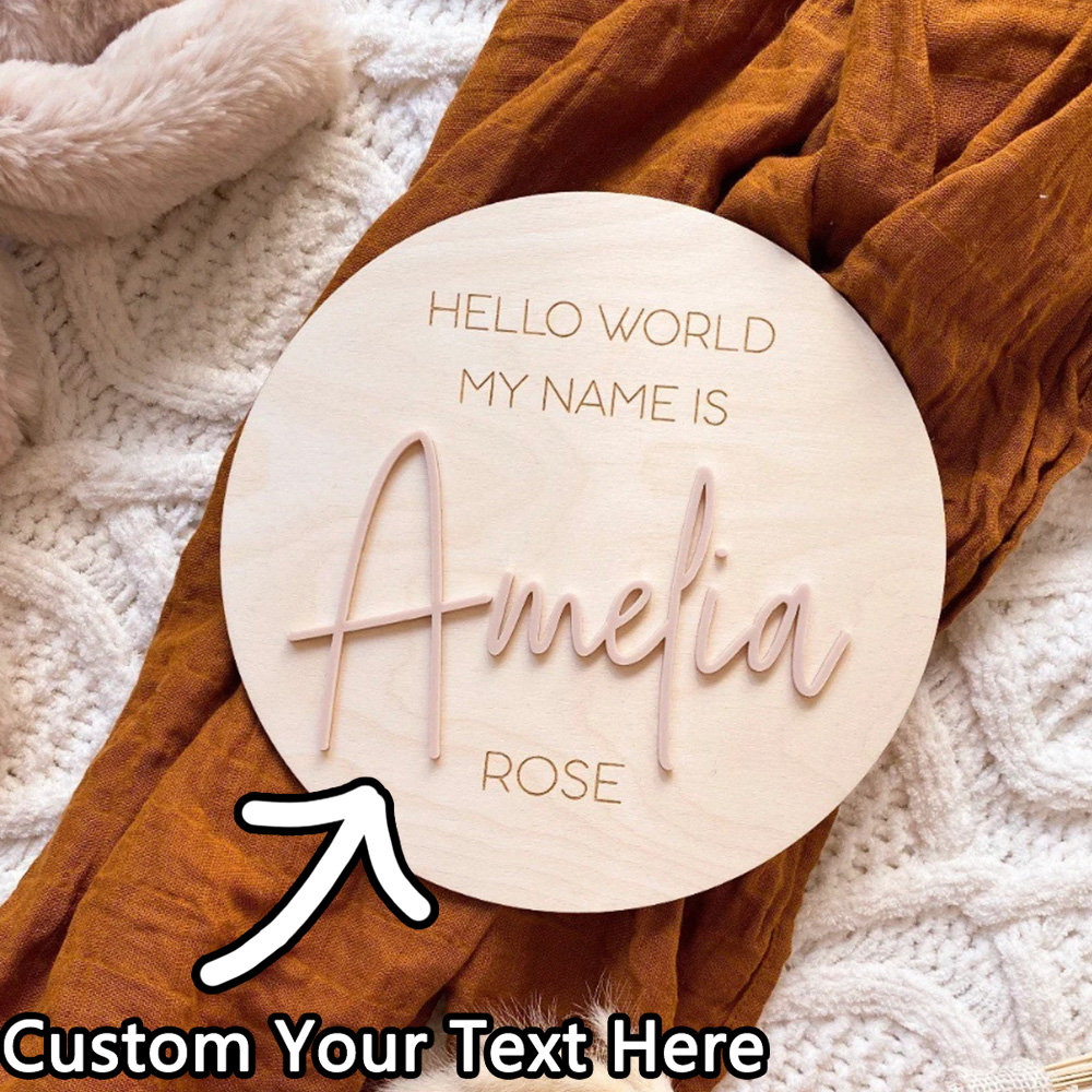 Personalised Wooden Hello Worl - Baby Nursery Name Sign 评论和价格