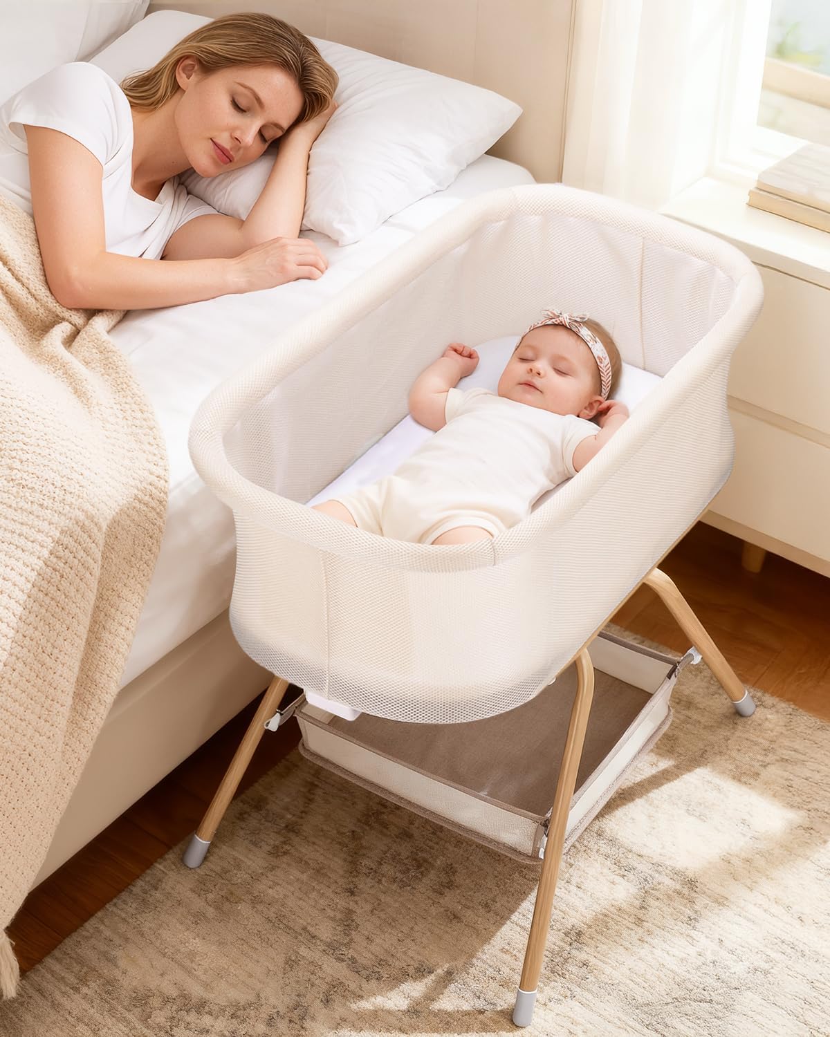 3 In 1 Baby Bassinet Rocking B - Bassinet Bedside Sleeper 评论和价格