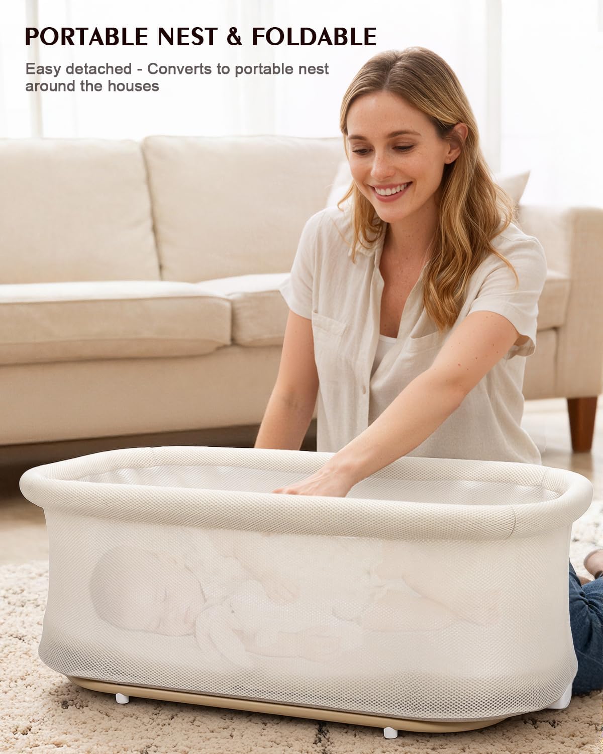 3 In 1 Baby Bassinet Rocking B - Bassinet Bedside Sleeper 评论和价格