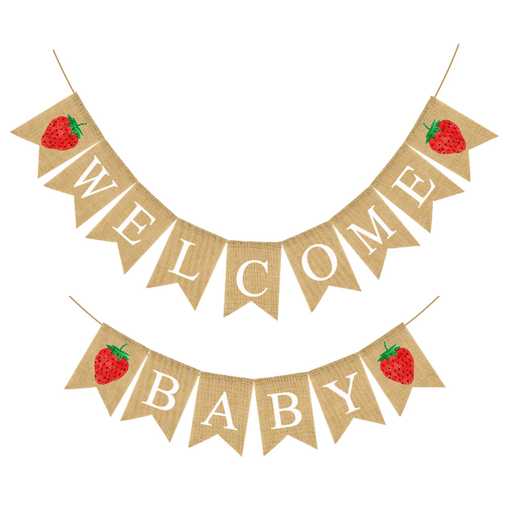 Baby Shower Linen Banner Straw - Baby Nursery Garland 评论和价格