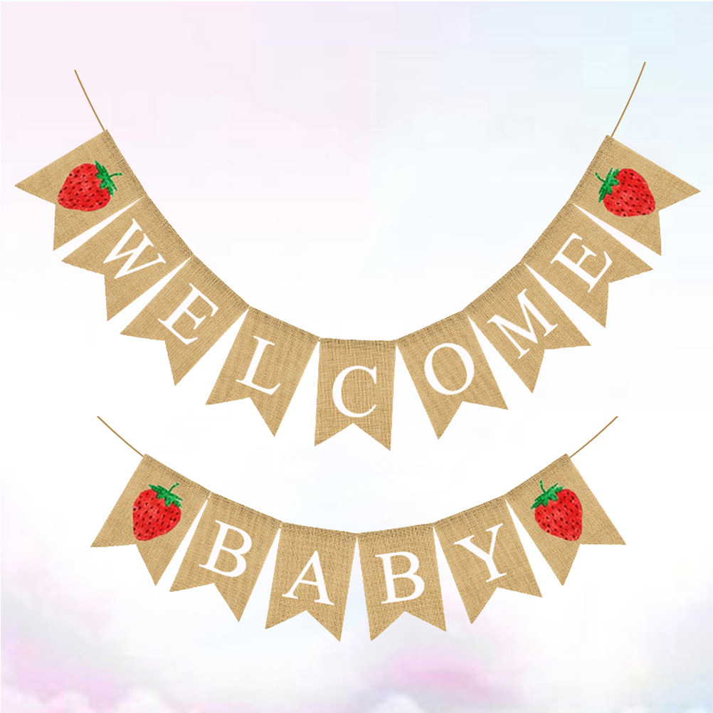 Baby Shower Linen Banner Straw - Baby Nursery Garland 评论和价格