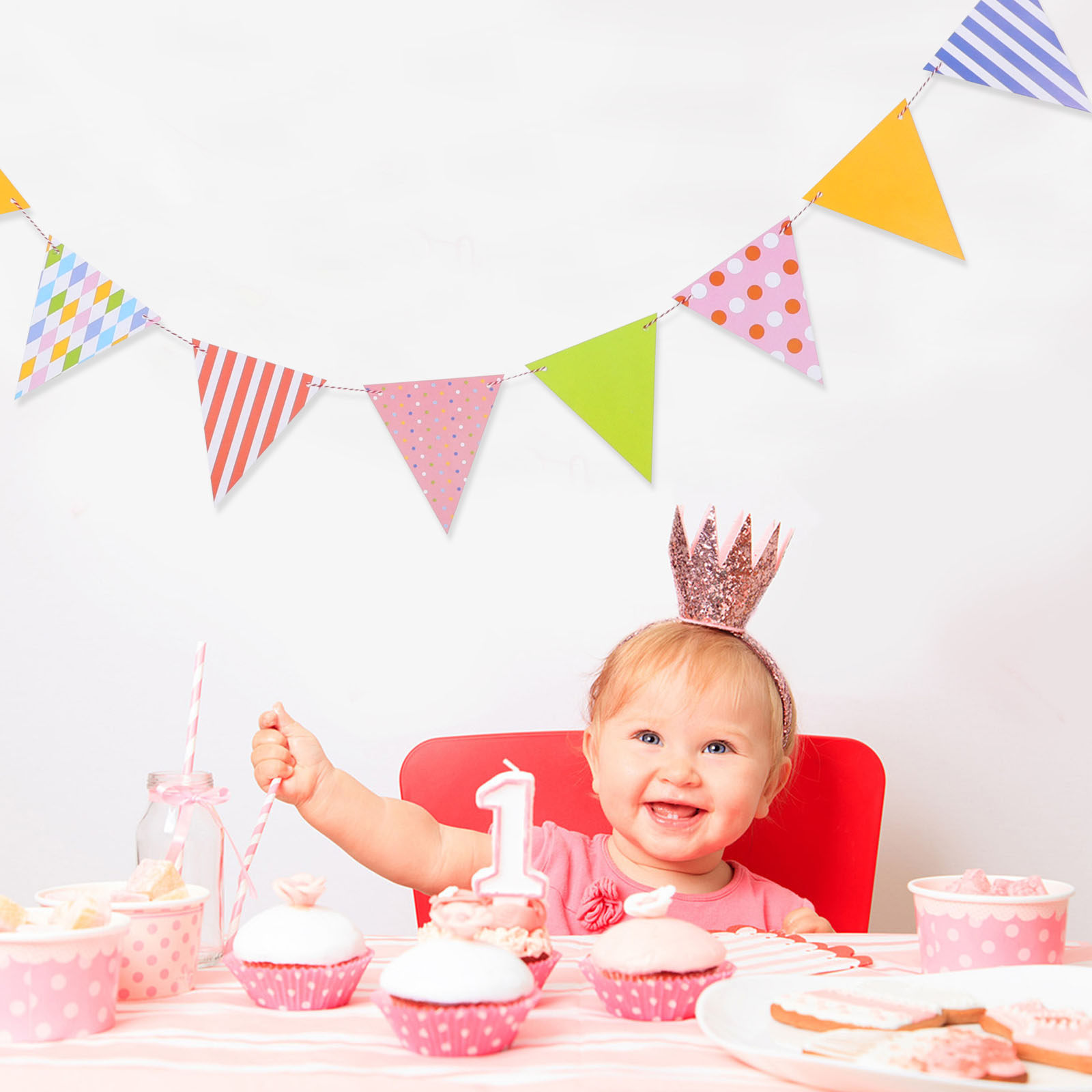 Easy Install Triangle Paper Fl - Baby Nursery Garland 评论和价格
