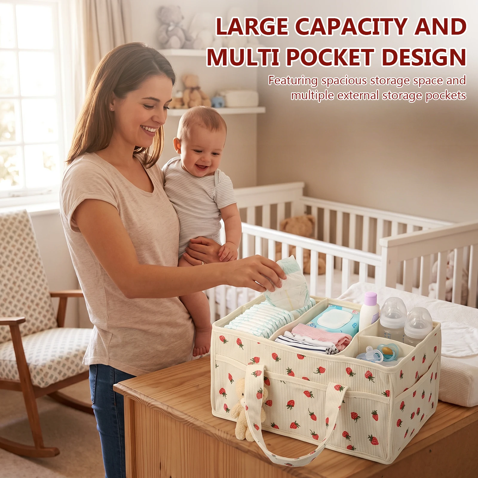 Baby Nappy Wipe Basket Organiz - Baby Nursery Organiser 评论和价格