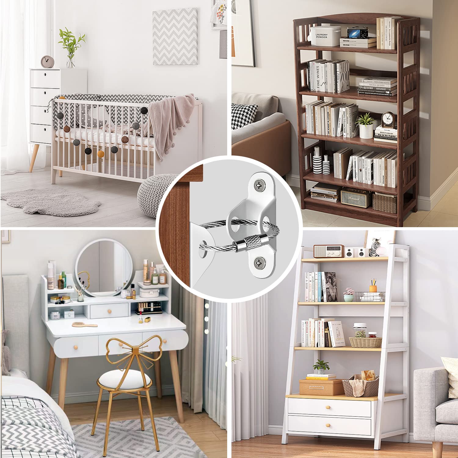 Anti-Baby Tilt Furniture Ancho - Baby Nursery Bookcase 评论和价格