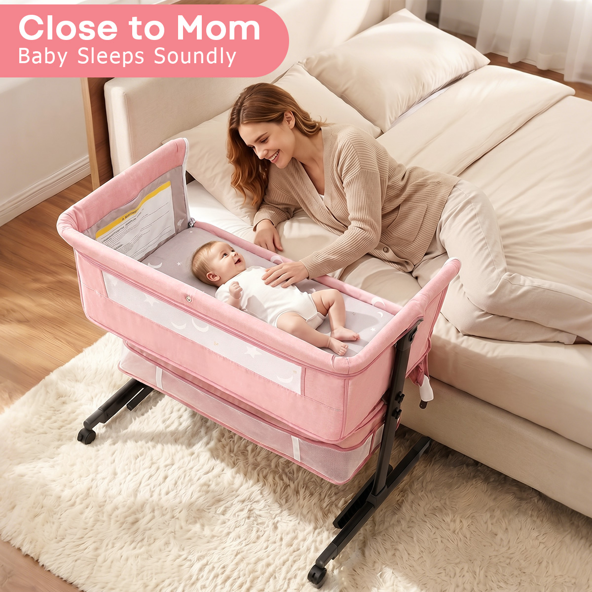 Kmaier Pink Portable Newborn B - Bassinet Bedside Sleeper 评论和价格