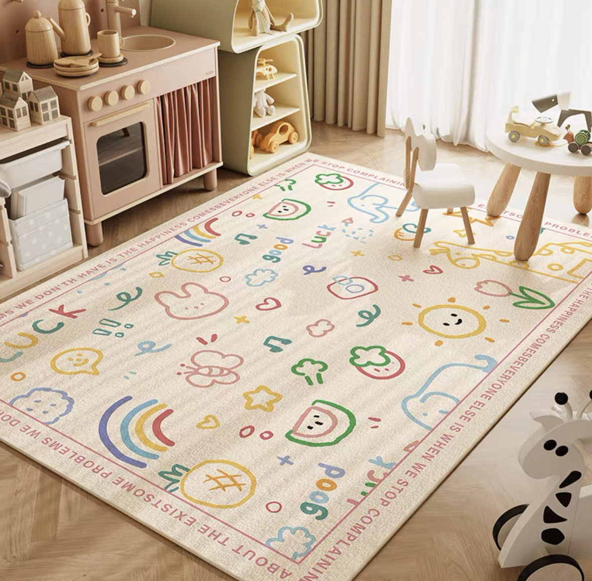 VIKAMA Neutral Cartoon Lion Ba - Soft Rug Nursery 评论和价格