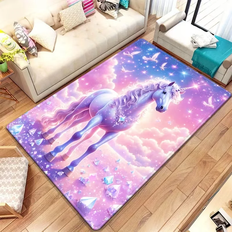 Magical Unicorn Pink Cloud Fan - Soft Rug Nursery 评论和价格