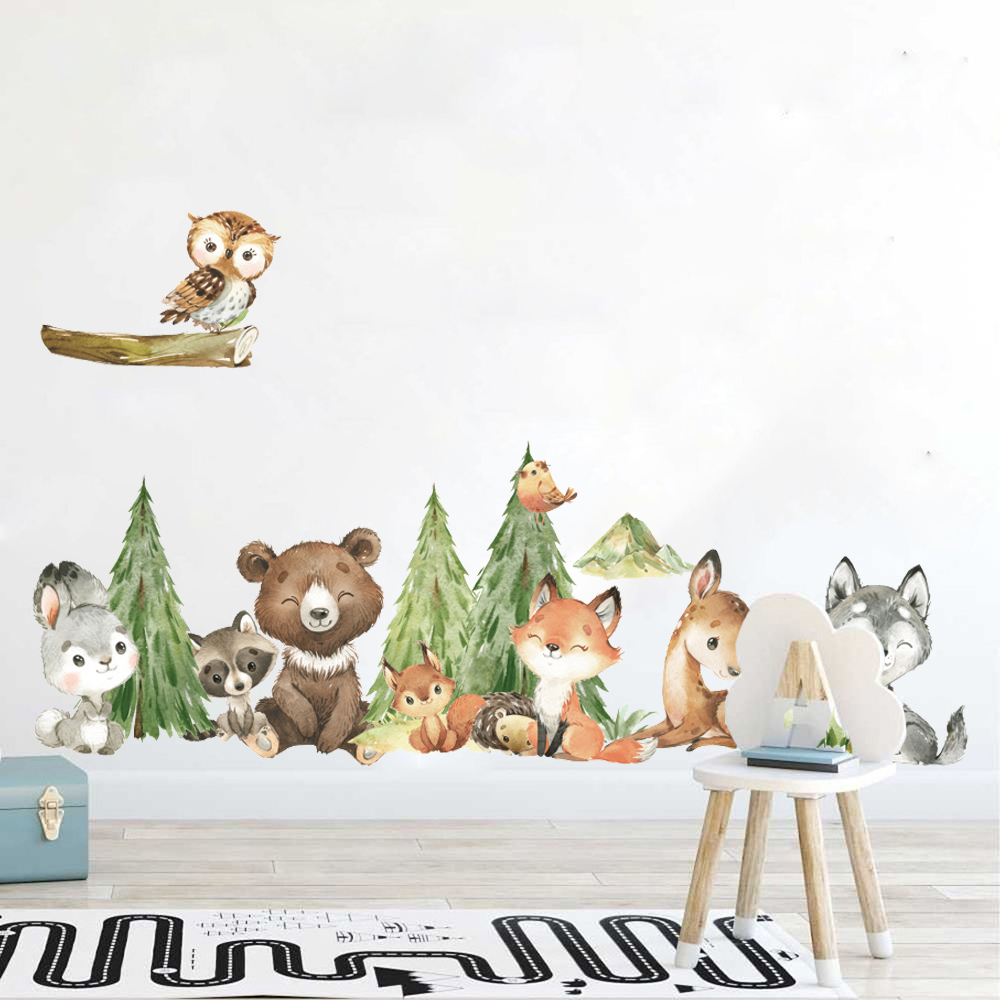 Cartoon Watercolor  Forest Ani - Baby Nursery Package 评论和价格