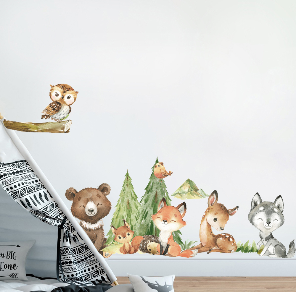 Cartoon Watercolor  Forest Ani - Baby Nursery Package 评论和价格