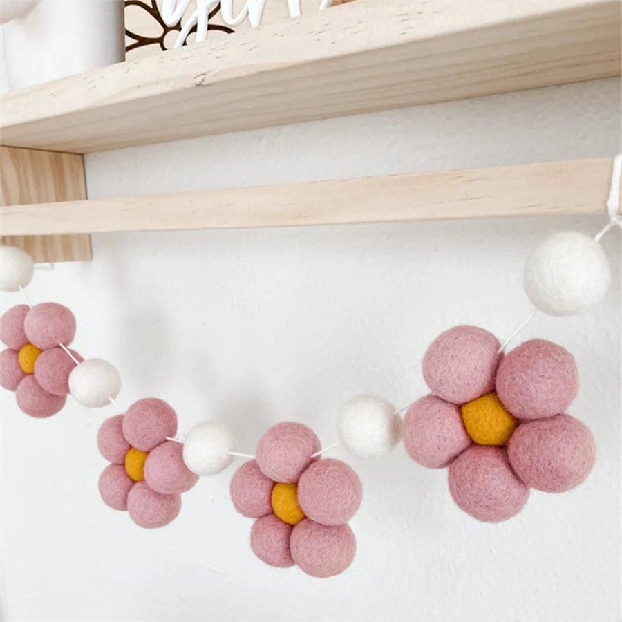Handmade Felt Daisy Garland Bo - Baby Nursery Garland 评论和价格
