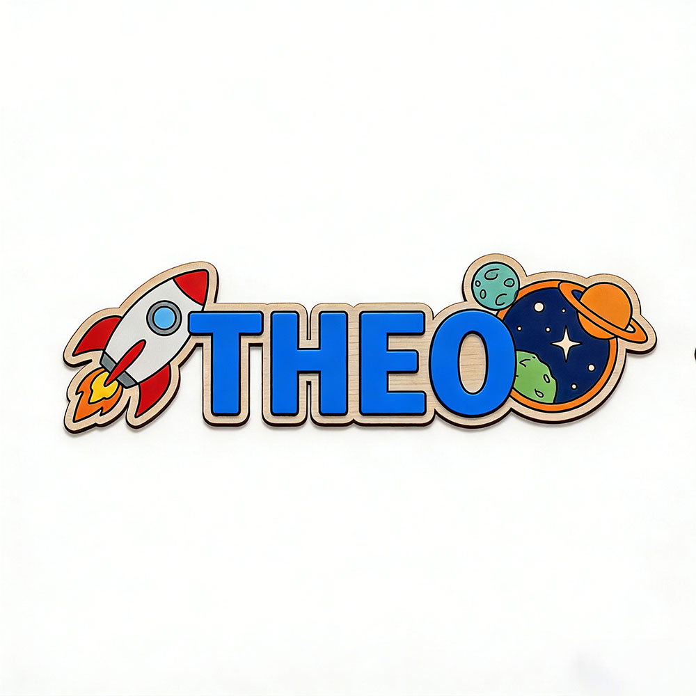 Personalized Space Rocket Name - Baby Nursery Name Sign 评论和价格