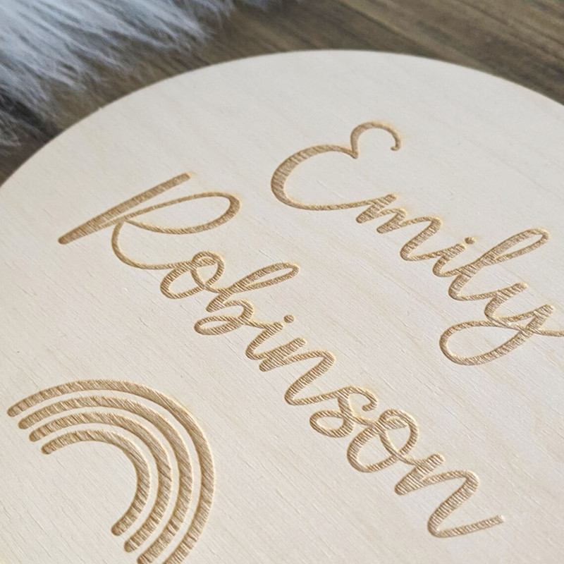 Engraved wood Nursery name sig - Baby Nursery Keepsake 评论和价格