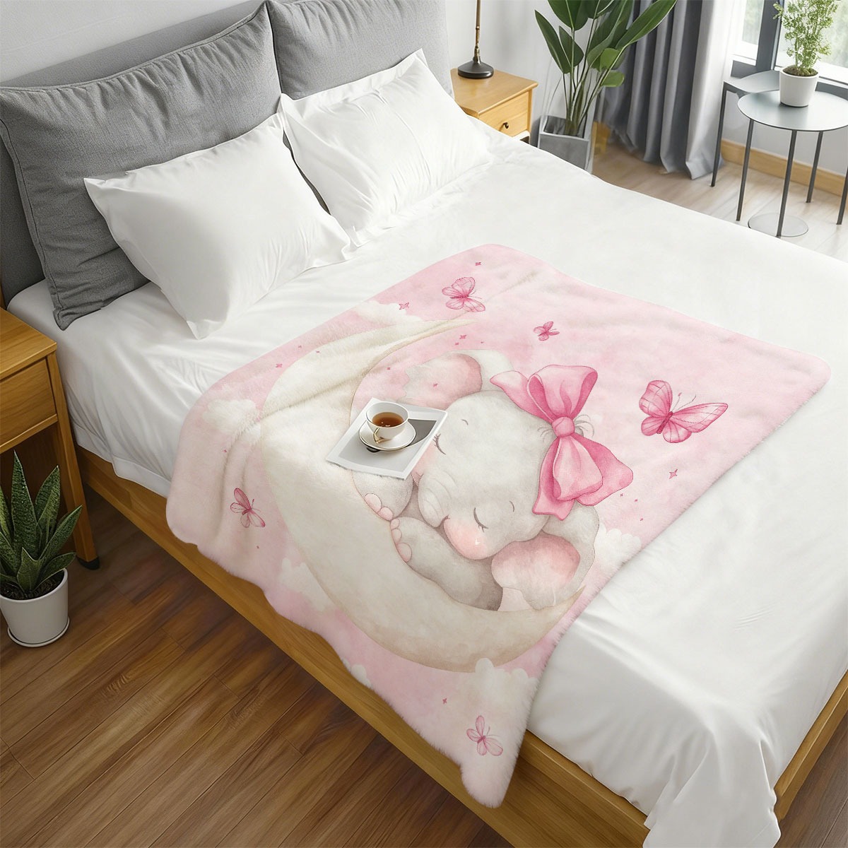 Plush Baby Elephant Moon Blank - Baby Nursery Keepsake 评论和价格