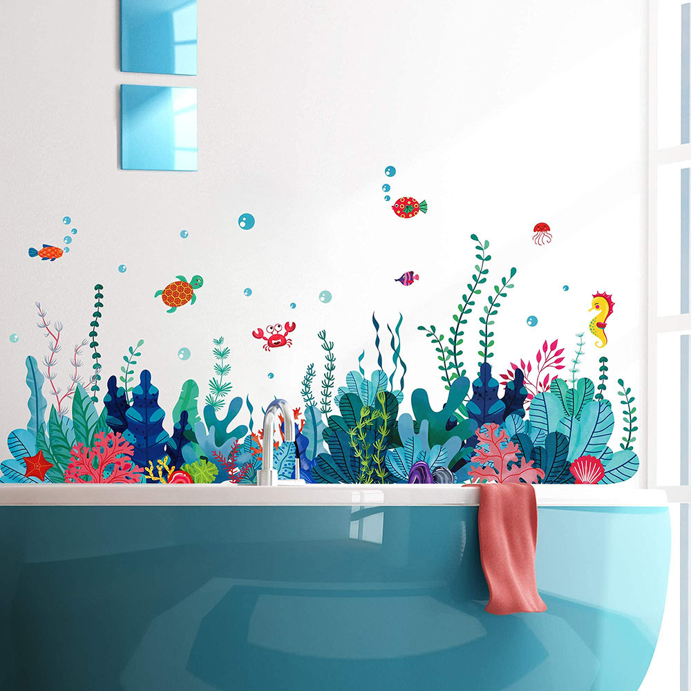 Large Under The Sea Grass Wall - Baby Nursery Under The Sea 评论和价格