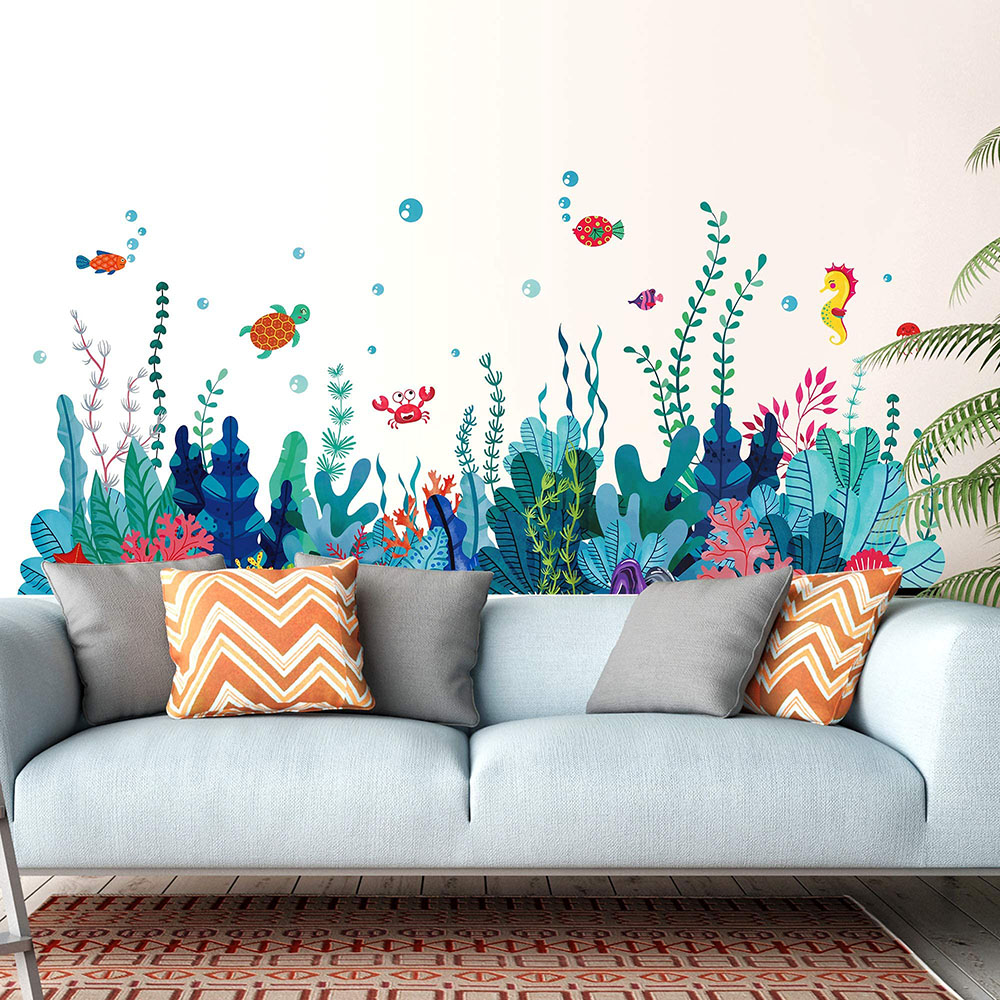 Large Under The Sea Grass Wall - Baby Nursery Under The Sea 评论和价格