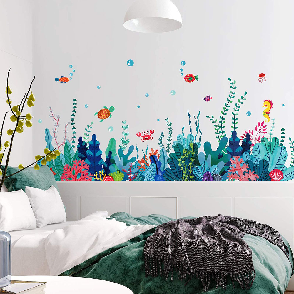 Large Under The Sea Grass Wall - Baby Nursery Under The Sea 评论和价格