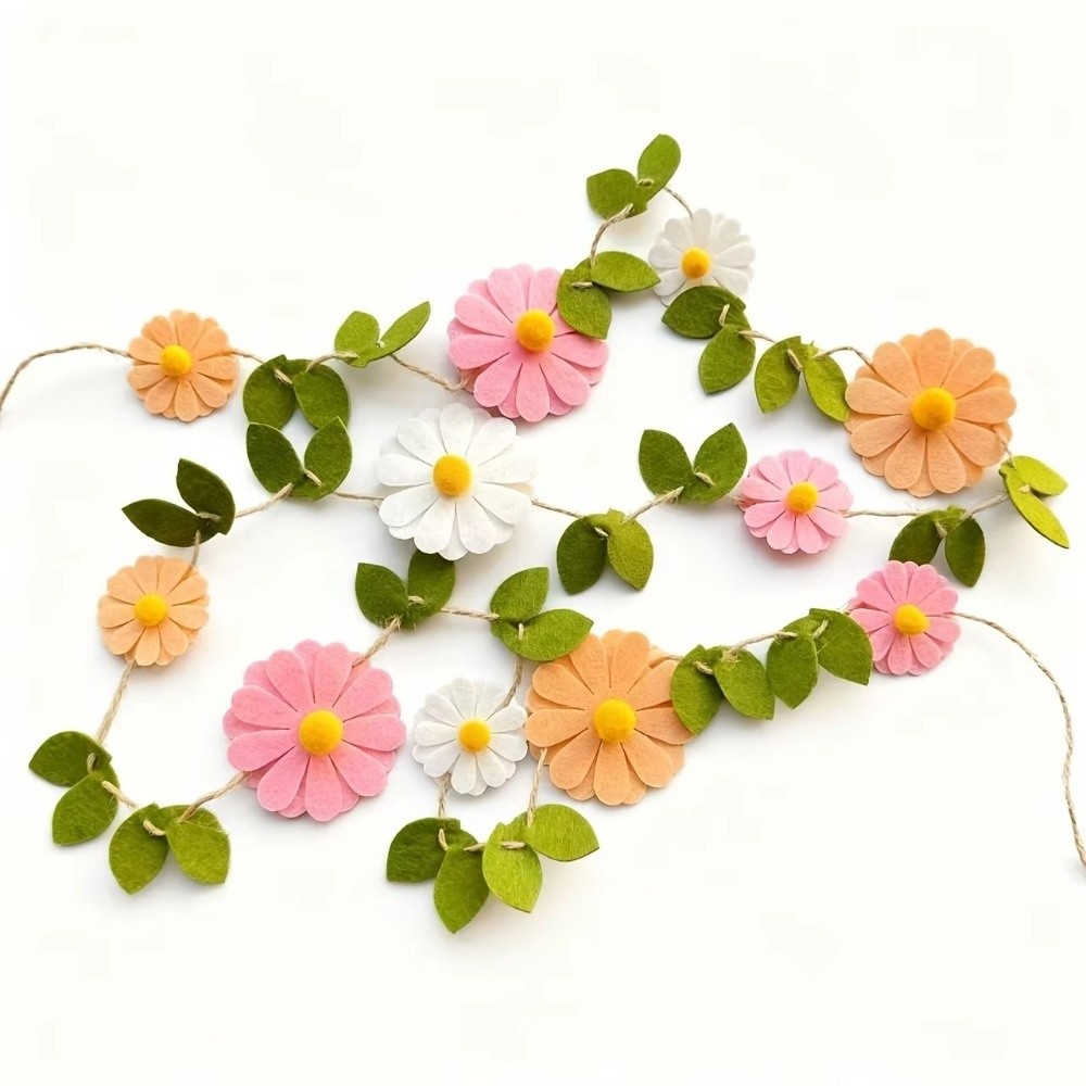 200CM Felt Daisy Banner Daisy  - Baby Nursery Garland 评论和价格