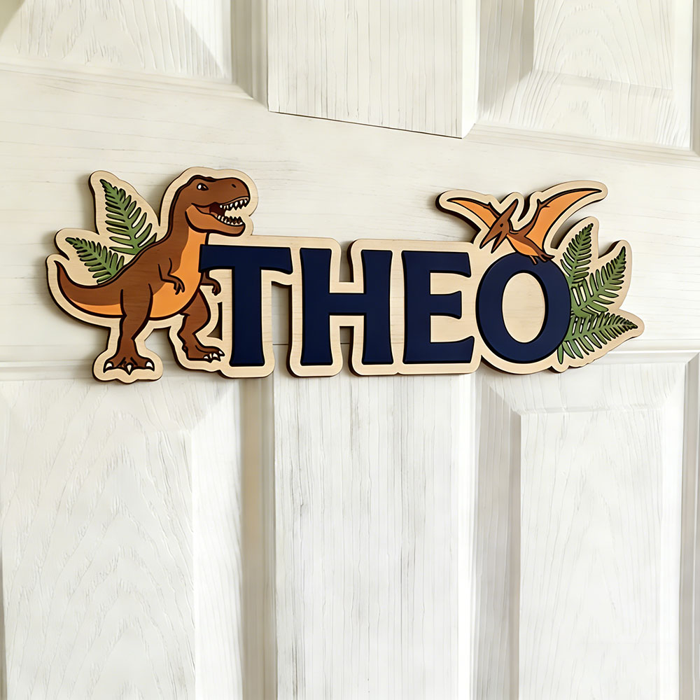 Personalized Dinosaur Name Sig - Baby Nursery Name Sign 评论和价格