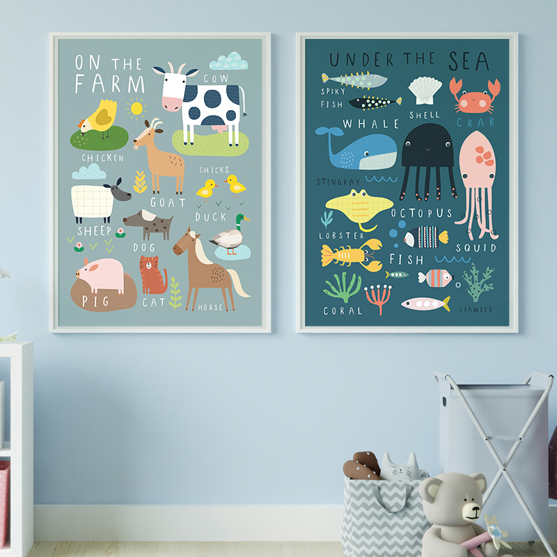 Under The Sea Print On The Far - Baby Nursery Under The Sea 评论和价格